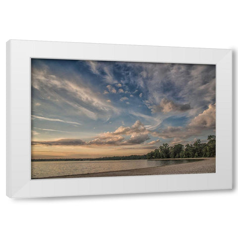 Idea Of Existence White Modern Wood Framed Art Print by DeLuca, Pat
