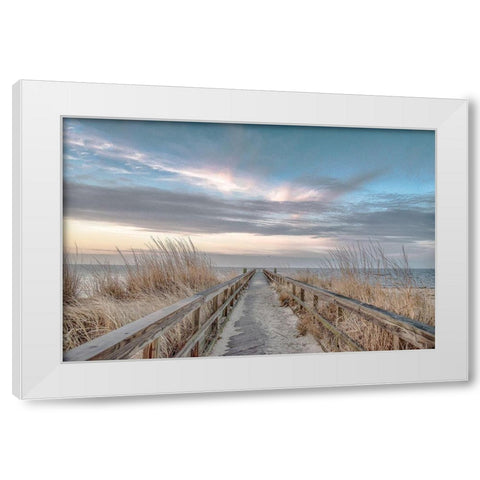 Dramatic Entrance White Modern Wood Framed Art Print by DeLuca, Pat