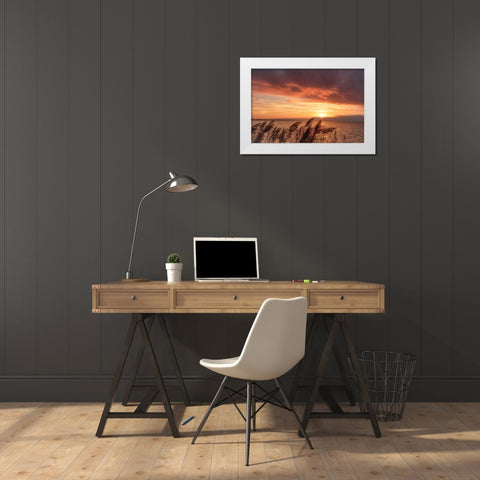 Living Belief White Modern Wood Framed Art Print by DeLuca, Pat