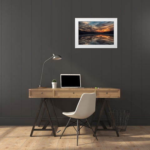 Priority Of Reflection White Modern Wood Framed Art Print by DeLuca, Pat