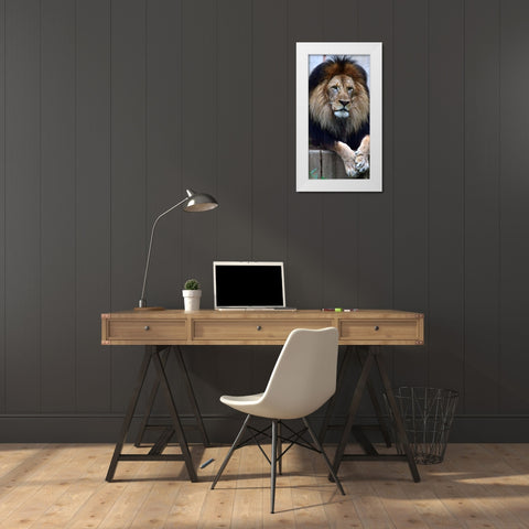 Strength And Dedication White Modern Wood Framed Art Print by DeLuca, Pat