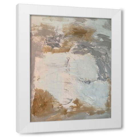Neutral Strokes 1 White Modern Wood Framed Art Print by Spina, Phyllis