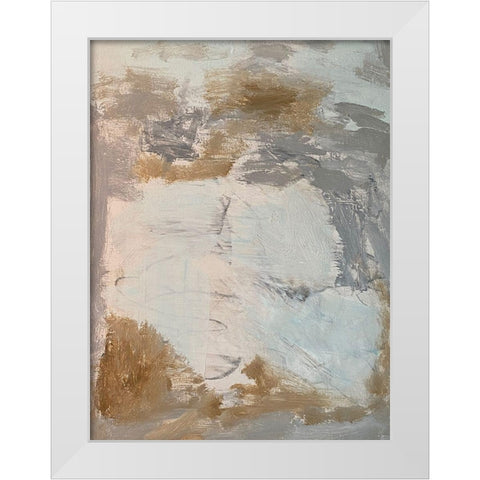 Neutral Strokes 1 White Modern Wood Framed Art Print by Spina, Phyllis