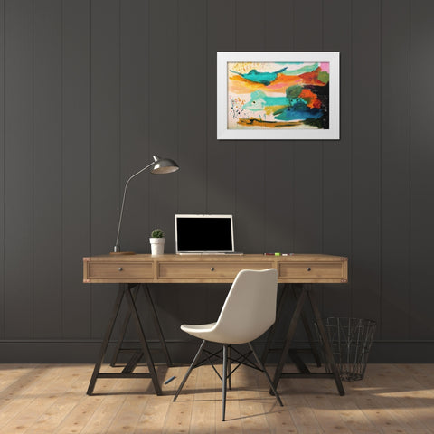 Floating White Modern Wood Framed Art Print by Spina, Phyllis