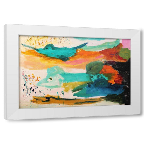 Floating White Modern Wood Framed Art Print by Spina, Phyllis