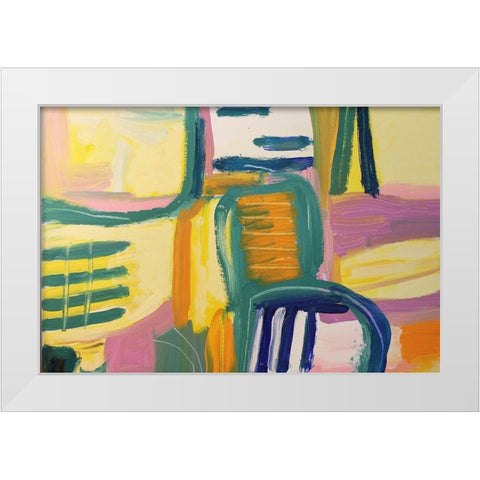 In the Tropics White Modern Wood Framed Art Print by Spina, Phyllis