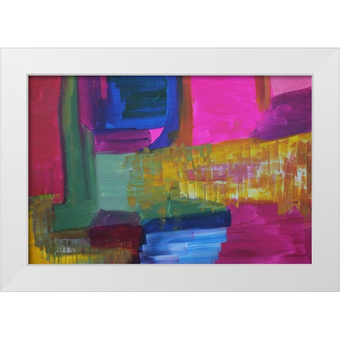 Angled Stairs White Modern Wood Framed Art Print by Spina, Phyllis