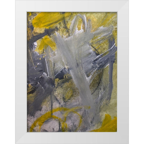 Lit Strokes 1 White Modern Wood Framed Art Print by Spina, Phyllis