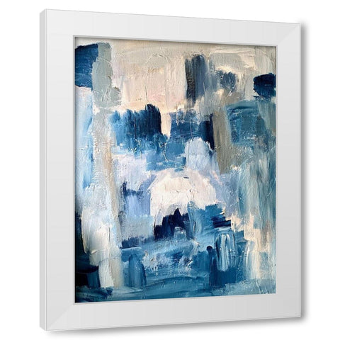 Blue Wonder White Modern Wood Framed Art Print by Spina, Phyllis