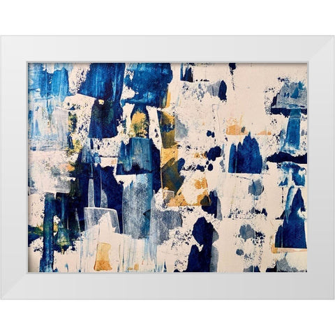 Bold In Blue White Modern Wood Framed Art Print by Spina, Phyllis