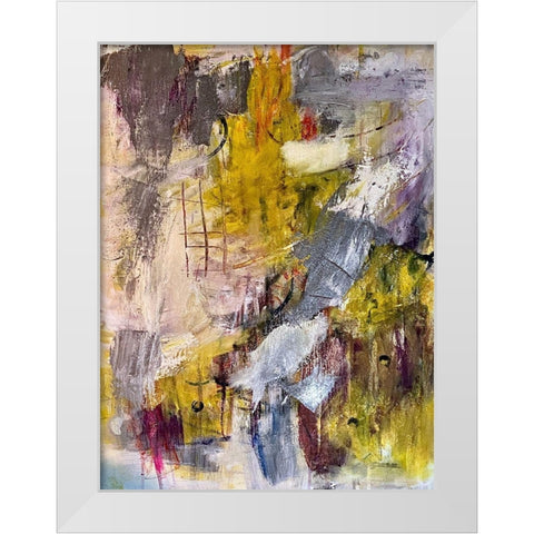 Energetic Material White Modern Wood Framed Art Print by Spina, Phyllis