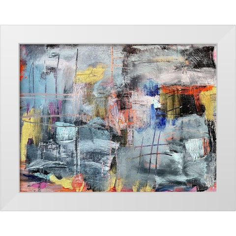 Painted Conversation White Modern Wood Framed Art Print by Spina, Phyllis