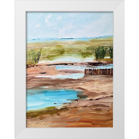 Underlined Absence White Modern Wood Framed Art Print by Spina, Phyllis
