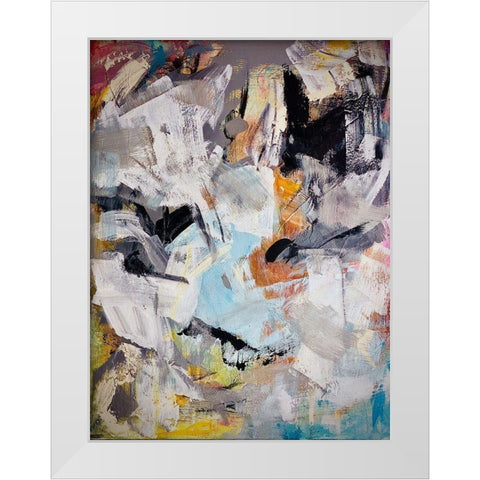 Evolving Expression White Modern Wood Framed Art Print by Spina, Phyllis
