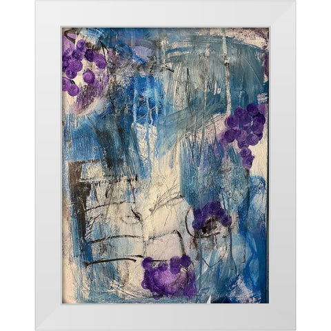 Purple Slashes White Modern Wood Framed Art Print by Spina, Phyllis