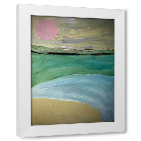 Upon The Night White Modern Wood Framed Art Print by Spina, Phyllis