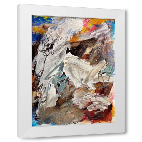 Desert Storm White Modern Wood Framed Art Print by Spina, Phyllis
