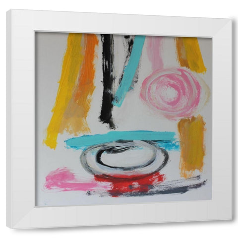 Shaped Lunacy White Modern Wood Framed Art Print by Spina, Phyllis