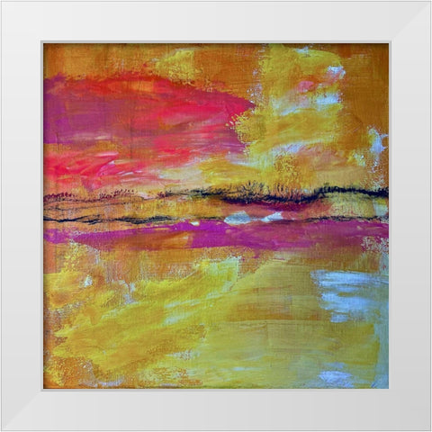 Heat Wave White Modern Wood Framed Art Print by Spina, Phyllis