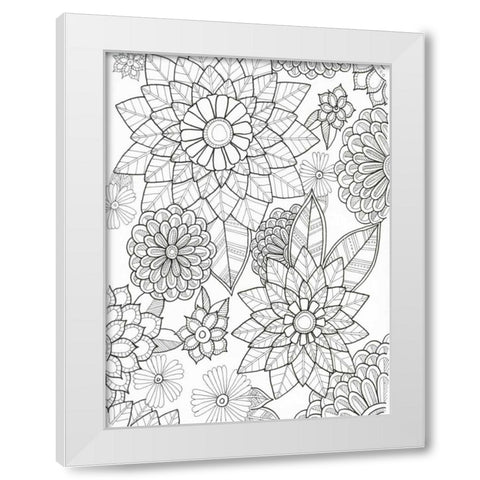 Floral White Modern Wood Framed Art Print by Varacek, Pam
