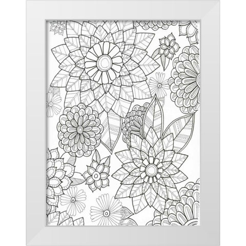 Floral White Modern Wood Framed Art Print by Varacek, Pam