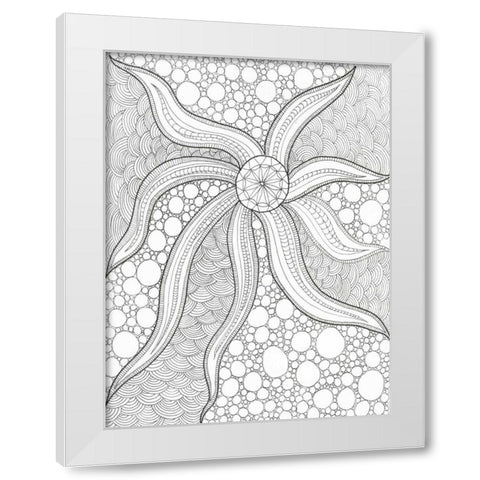 Coastal Starfish White Modern Wood Framed Art Print by Varacek, Pam