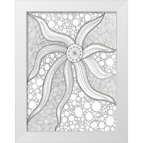 Coastal Starfish White Modern Wood Framed Art Print by Varacek, Pam