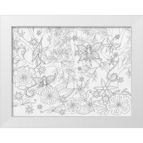 Fairy Floral White Modern Wood Framed Art Print by Varacek, Pam