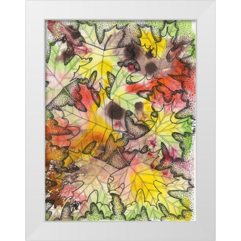 Fall Foliage White Modern Wood Framed Art Print by Varacek, Pam