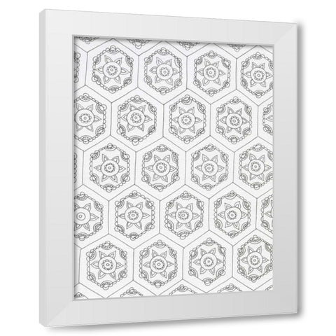 Geometric 3 White Modern Wood Framed Art Print by Varacek, Pam