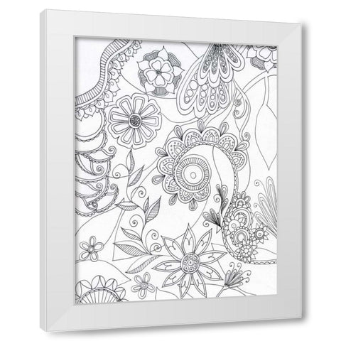 String Jungle White Modern Wood Framed Art Print by Varacek, Pam