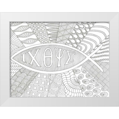 Eternal Fish White Modern Wood Framed Art Print by Varacek, Pam