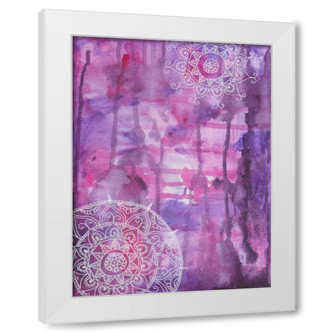 Purple Positive Vibes White Modern Wood Framed Art Print by Varacek, Pam