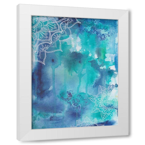 Blue Balance White Modern Wood Framed Art Print by Varacek, Pam