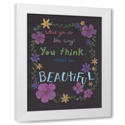 Forever Beautiful White Modern Wood Framed Art Print by Varacek, Pam