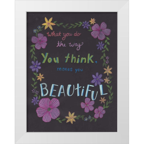 Forever Beautiful White Modern Wood Framed Art Print by Varacek, Pam