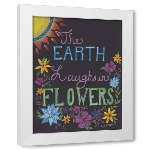 Laughing Flowers White Modern Wood Framed Art Print by Varacek, Pam