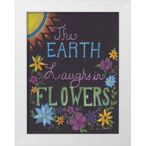 Laughing Flowers White Modern Wood Framed Art Print by Varacek, Pam