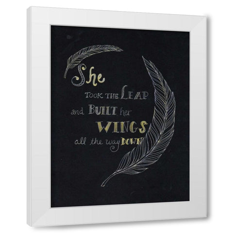 Taking A Leap White Modern Wood Framed Art Print by Varacek, Pam