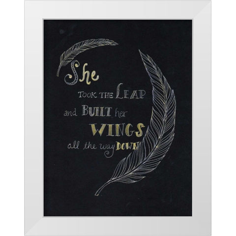 Taking A Leap White Modern Wood Framed Art Print by Varacek, Pam
