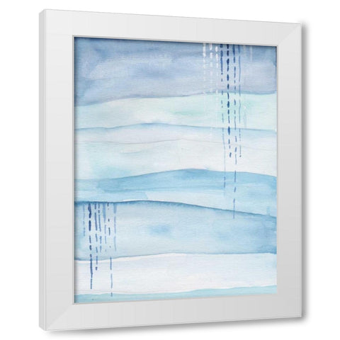 Blue Sand Storm White Modern Wood Framed Art Print by Varacek, Pam