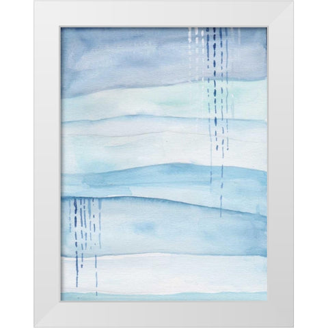 Blue Sand Storm White Modern Wood Framed Art Print by Varacek, Pam