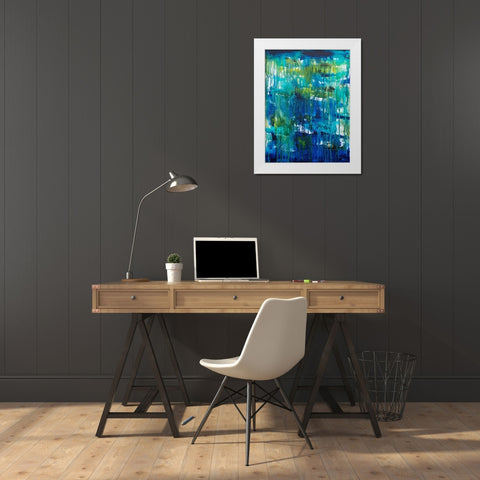 Water Abstraction White Modern Wood Framed Art Print by Varacek, Pam