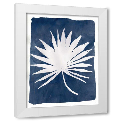 Indigo Silhouette B White Modern Wood Framed Art Print by Varacek, Pam