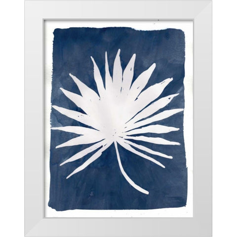 Indigo Silhouette B White Modern Wood Framed Art Print by Varacek, Pam