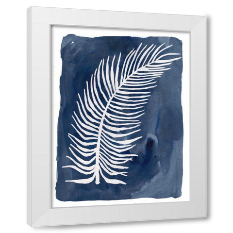 Indigo Silhouette C White Modern Wood Framed Art Print by Varacek, Pam