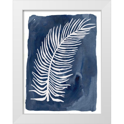 Indigo Silhouette C White Modern Wood Framed Art Print by Varacek, Pam