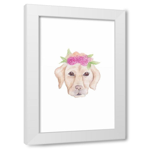 Petunia Pup White Modern Wood Framed Art Print by Varacek, Pam