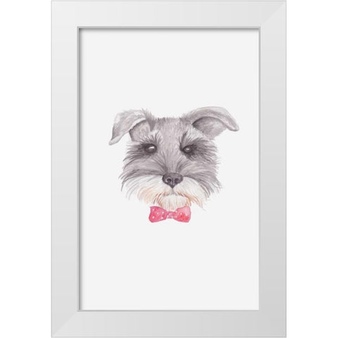 Bowtie Blackie White Modern Wood Framed Art Print by Varacek, Pam