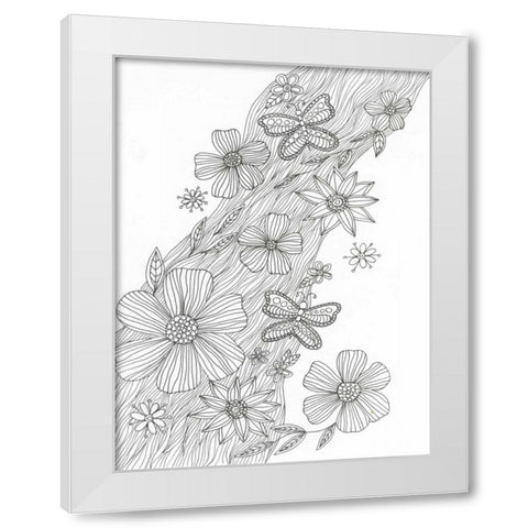 Spring Shower White Modern Wood Framed Art Print by Varacek, Pam